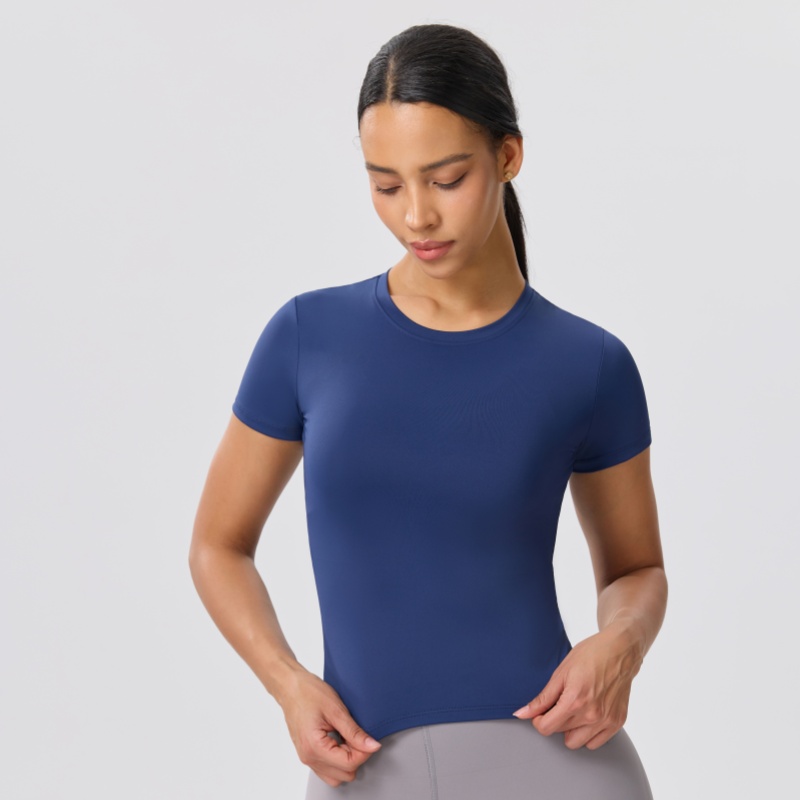 Solid Color Slim Casual Yoga T - Yoga Fitness Training 评论和价格