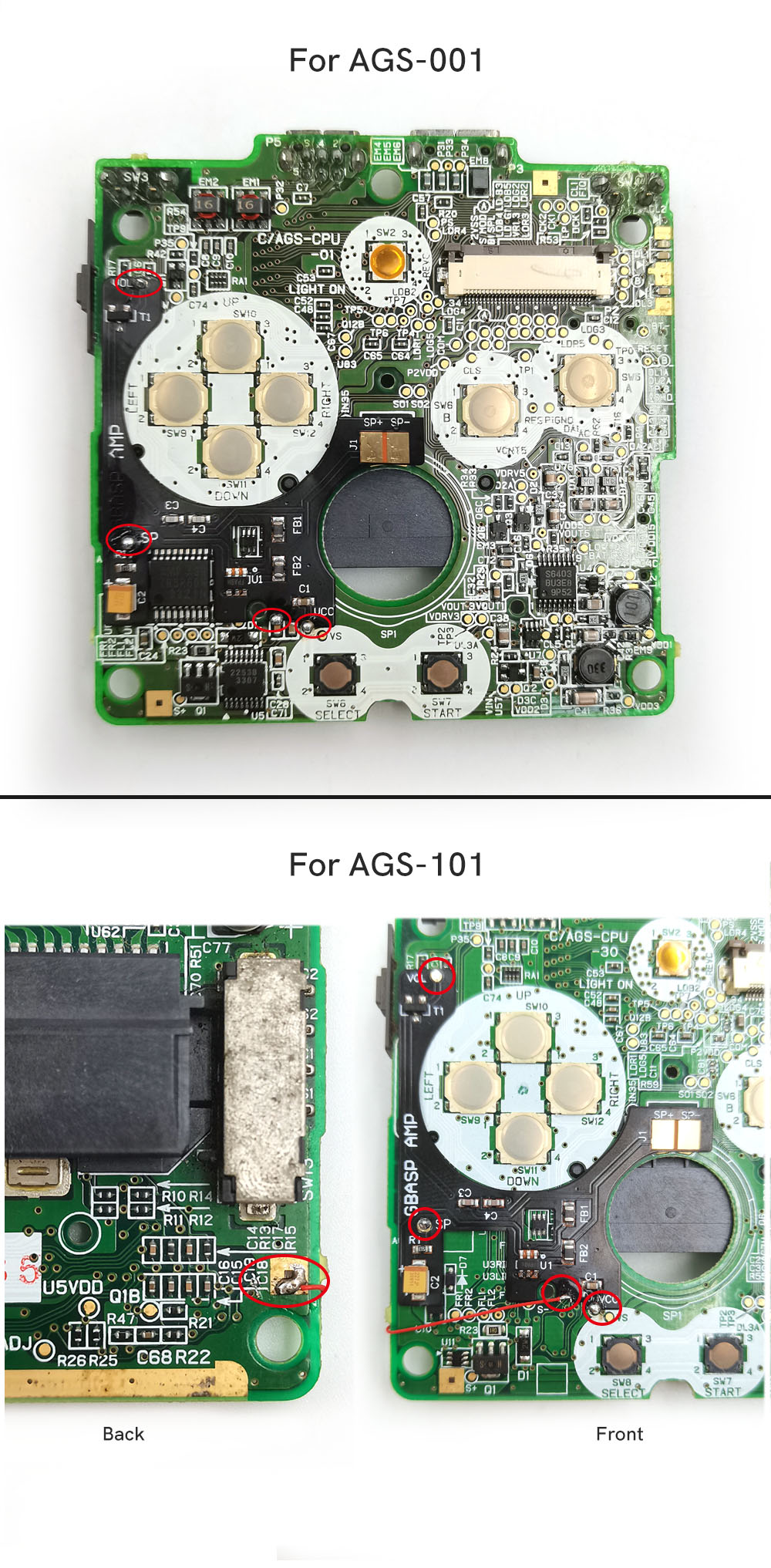 Amplifier For GBA SP/GBA AGS-0 - Push Up Board 评论和价格