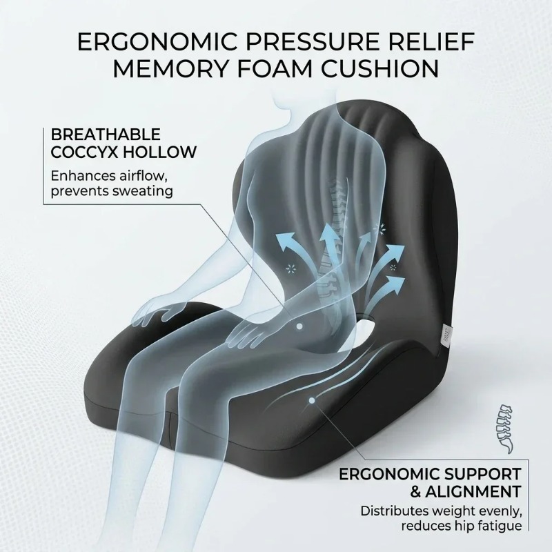 Coccyx Seat Cushion Memory Foa - Posture Corrector Back 评论和价格